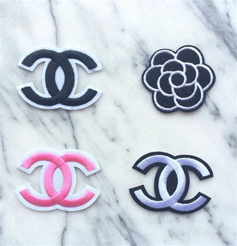 chanel inspired iron on patches|Chanel logo patch.